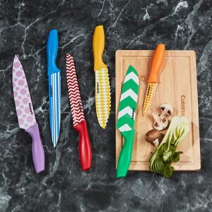 Cuisinart C55-12PR1 12-Piece Printed Color Knife Set with Blade Guards, Multicolored