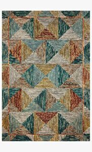 loloi ii spectrum collection spe-01 lagoon / spice, contemporary 2′-0″ x 5′-0″ accent rug