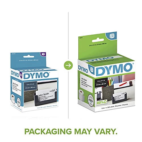 DYMO White 2x3-1/2" Card Stock 300 Per Roll