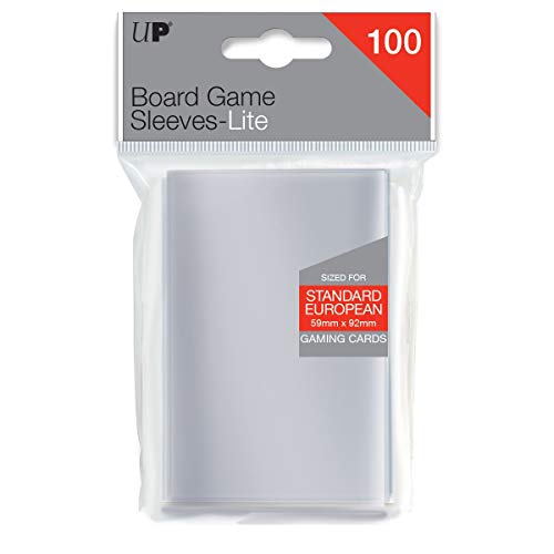 Ultra Pro - Standard European Lite Board Game Sleeves (100ct) for 59mm x 92mm Cards - Card Sleeves for Board Games and Trading Card Games, Card Sleeves Protects from Wear and Tear