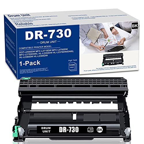 (1-Pack,Black) DR730 DR-730 Compatible Drum Unit Replacement for Brother DCP-L2550DW MFC-L2710DW L2750DWXL L2750DW HL- L2370DW L2395DW/DWXL L2390DW L2350DW Printer Drum Unit, Sold by NEODAYNET.