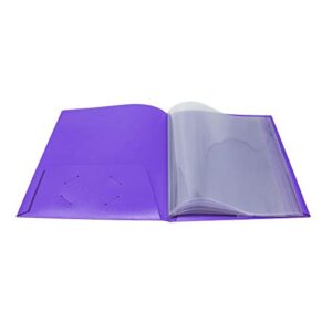 Ultra Pro - 10 Pack, Purple 2-Pocket Folders with Clear Outside Pockets and 6 Pages