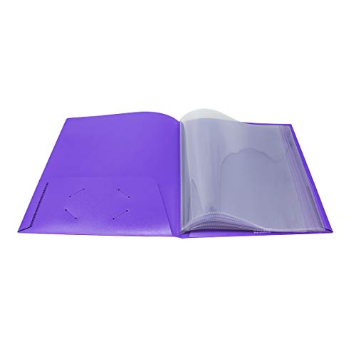 Ultra Pro - 10 Pack, Purple 2-Pocket Folders with Clear Outside Pockets and 6 Pages