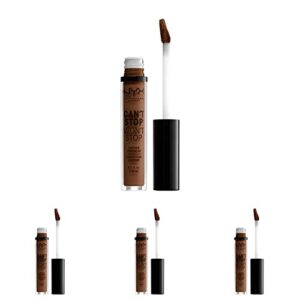 nyx professional makeup can’t stop won’t stop contour concealer, 24h full coverage matte finish – mocha (pack of 4)