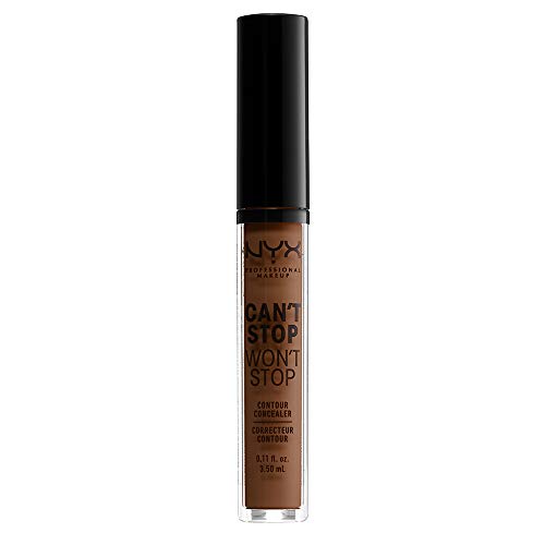 NYX PROFESSIONAL MAKEUP Can't Stop Won't Stop Contour Concealer, 24h Full Coverage Matte Finish - Mocha (Pack of 4)