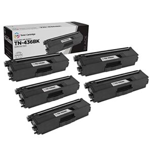 ld products compatible toner cartridges replacements for brother tn436bk tn-436 tn436 super high yield for use in brother mfc-l8900cdw hll8360cdw hl-l9310cdw hl-l9310cdwtt mfc-l9570cd (black, 5-pack)