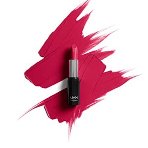 NYX PROFESSIONAL MAKEUP Shout Loud Satin Lipstick, Infused With Shea Butter - Cherry Charmer (Red Fuchsia)