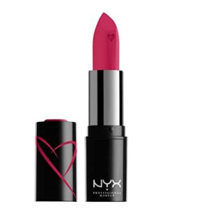 NYX PROFESSIONAL MAKEUP Shout Loud Satin Lipstick, Infused With Shea Butter - Cherry Charmer (Red Fuchsia)