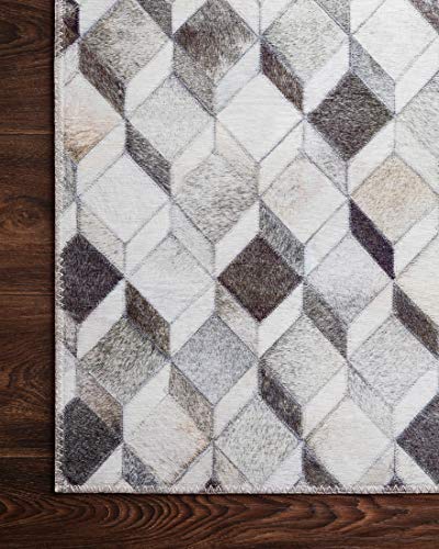 Loloi II Maddox Collection MAD-02 Grey/Mocha, Contemporary 3'-6" x 5'-6" Accent Rug