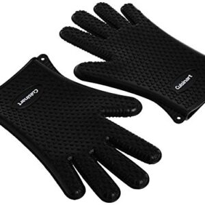 Cuisinart CGM-520 Heat Resistant Silicone Gloves, Black (2-Pack)