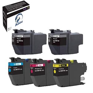 aoou lc3019xxl ink cartridges compatible for brother lc3019 xxl ink, work with brother mfc-j6930dw, mfc-j5330dw, mfc-j5335dw, mfc-j6530dw, mfc-j6730dw printe (2 black, 1 cyan, 1 magenta, 1 yellow)