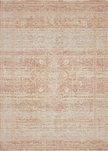 Loloi Faye Collection FAY-08 Terracotta / Sky, Transitional Area Rug, 7'-10" x 10'