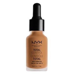 nyx professional makeup total control drop foundation, camel, 0.43 fl. oz (tcdf12pt5)