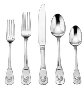 cuisinart cfe-01-fr20 20-piece flatware set, french rooster