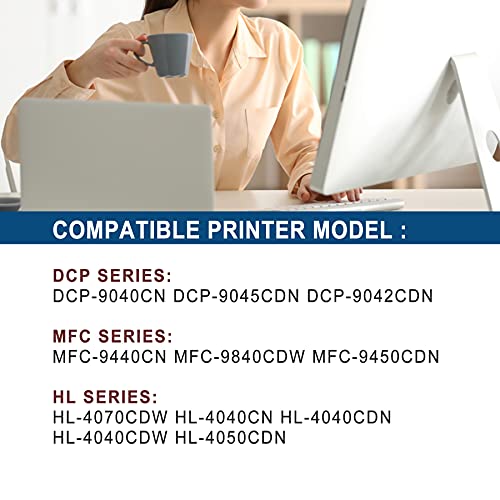 DOPHEN 4 Pack TN110BK TN110C TN110M TN110Y TN110 TN-110 Toner Cartridge Replacement for HL-4070CDW 4040CDN 4040CN 4040CDW 4050CDN DCP-9040CN 9045CDN 9042CDN Printer Toner (1BK+1C+1M+1Y), Cyan