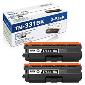 maxcolor 2 pack black tn331bk toner compatible tn331 tn-331 toner cartridge replacement for brother hl-l8250cdn l9200cdw/cdwt mfc-l8600cdw l8650cdw l9550cdw dcp-9050cdn l8400cdn l8450cdw printer.
