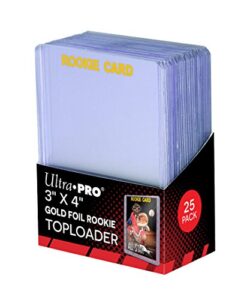 ultra pro 3″ x 4″ rookie gold toploader 25ct