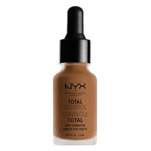 nyx professional makeup total control drop foundation – nutmeg, medium-deep with warm undertones