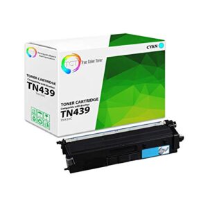 tct premium compatible toner cartridge replacement for brother tn439 tn-439 tn439c cyan ultra high yield works with brother hl-l8360cdw l8360cdwt, mfc-l8900cdw l9570cdw printers (9,000 pages)