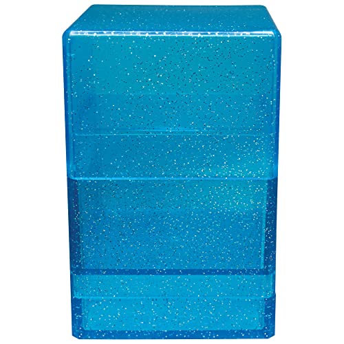 Ultra Pro - Satin Tower 100+ Card Deck Box (Glitter Blue) - Protect Your Gaming Cards, Sports Cards or Collectible Cards In Stylish Glitter Deck Box, Perfect for Safe Traveling