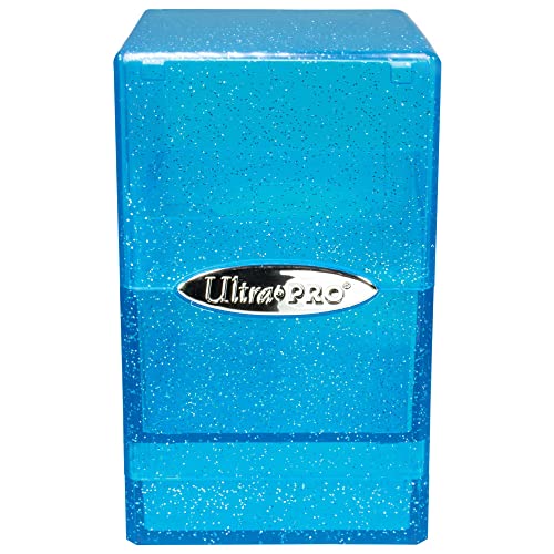 Ultra Pro - Satin Tower 100+ Card Deck Box (Glitter Blue) - Protect Your Gaming Cards, Sports Cards or Collectible Cards In Stylish Glitter Deck Box, Perfect for Safe Traveling