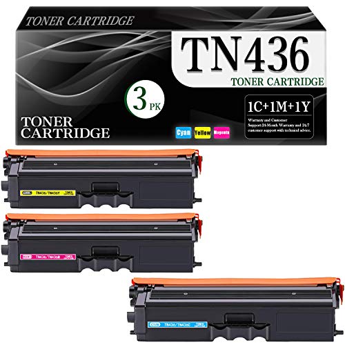 3-Pack Extra High Yield (Cyan Magenta Yellow) TN436 TN436C TN436M TN436Y Compatible Toner Cartridge Replacement for Brother HL-L8260CDW L9310CDW DCP-L8410CDW MFC-L8690CDW L8900CDW Toner Cartridge