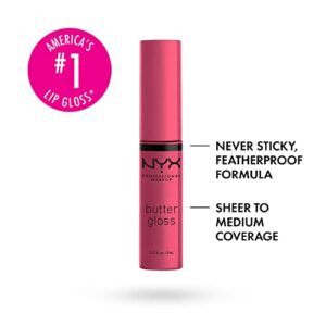 NYX PROFESSIONAL MAKEUP Butter Gloss, Non-Sticky Lip Gloss - Strawberry Cheesecake (Warm Pink)