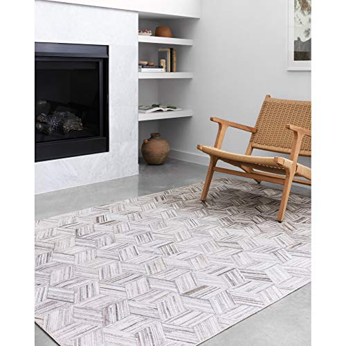 Loloi II Maddox Collection MAD-07 LT Grey/Ivory, Contemporary 5'-0" x 7'-6" Area Rug