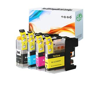 hgz 4 pack lc103xl compatible ink cartridge replacement for brother lc103 mfc-j285dw mfc-j475dw mfc-j650dw mfc-j870dw mfc-j875dw mfc-j4310dw mfc-j4410dw mfc-j4510dw mfc-j4610dw mfc-j470dw mfc-j4710dw