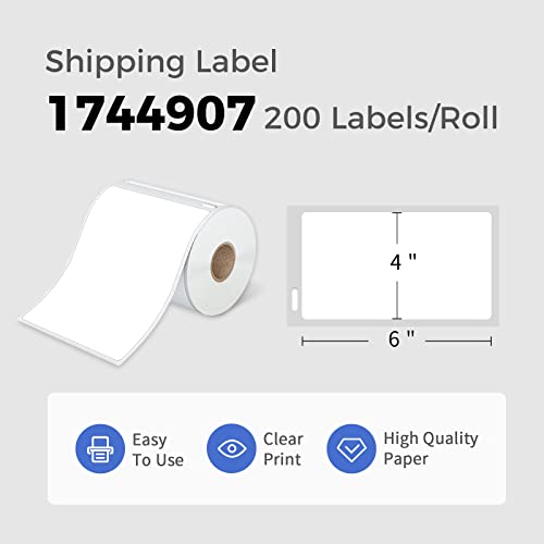 1744907 Labels myCartridge 4X6 Direct Thermal Shipping Labels Compatible with DYMO 4XL LabelWriter Zebra Desktop Printer (4 Rolls, 880 Labels)