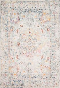 loloi clara area rug, 5′-3″ x 7′-7″, lt grey/multi