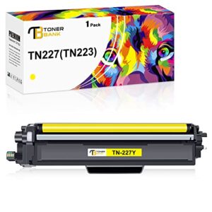 toner bank compatible toner cartridge replacement for brother tn227 tn227y tn-227 tn223 tn223y use with mfc-l3770cdw hl-l3290cdw hl-l3230cdw mfc-l3710cw mfc-l3750cdw l3210cw tray (yellow,1 pack)