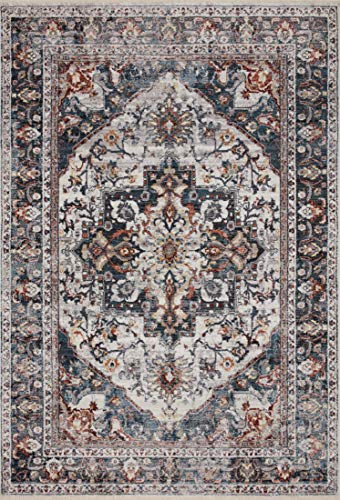 Loloi II Samra SAM-09 Ivory / Denim Oriental Area Rug 2'-3" x 3'-10"