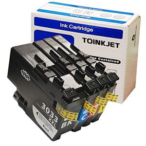 toinkjet 4-pack compatible replacement for brother lc3033 lc3033xxl 3033 xxl ink cartridge for mfc-j995dw mfc-j995dw xl mfc-j805dw mfc-j805dw xl mfc-j815dw xl