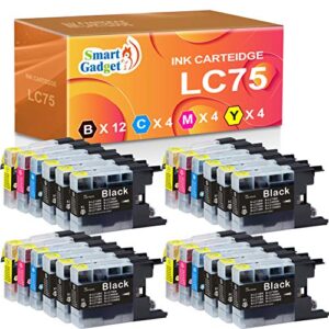 (24-pack, 12bk+4c+4m+4y) smart gadget compatible ink cartridge replacement for brother lc-75 xl lc75xl lc75 ink cartridge lc79 lc71 for mfc-j6510dw mfc-j6710dw mfc-j6910dw mfc-j280w printer