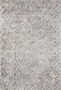 loloi caspia collection by justina blakeney shag area rug, 7′-6″ x 9′-6″, silver
