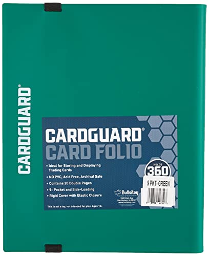 CardGuard Trading Card Pro-Folio, 9-Pocket Side-Loading Pages, Holds 360 Cards, Dark Green