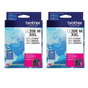 brother lc20em super high yield magenta ink cartridge – 2 pack