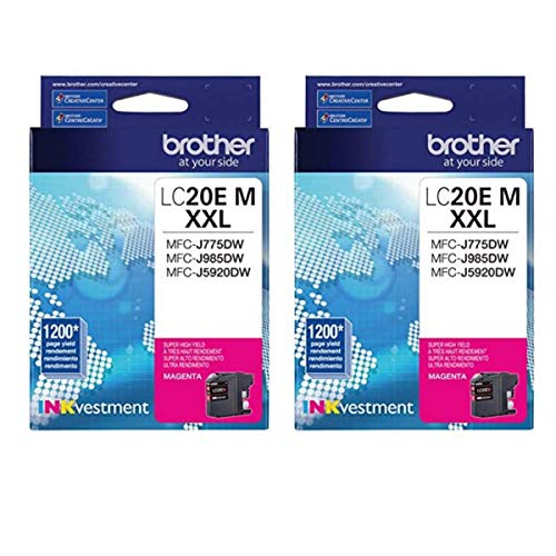 Brother LC20EM Super High Yield Magenta Ink Cartridge - 2 Pack