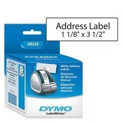 Dymo 30252 Labelwriter Address Labels, 1 1/8 X 3 1/2, White, 350 Labels/Roll, 2 Rolls/Pack