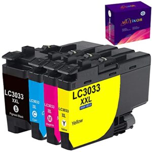 mutikor compatible ink cartridge replacement for brother lc3033 xxl lc-3033 use with mfc-j805dw mfc j805dw xl mfc-j815dw mfc-j995dw mfc j995dw xl(black cyan magenta yellow) 4 pack