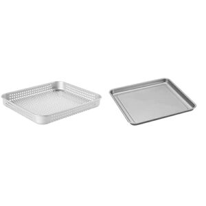 cuisinart ans-toa2528 non-stick airfryer basket & amb-tobcs toaster oven baking pan, silver, 11.2 (l) x 10.7 (w) x 0.8 (h) inches