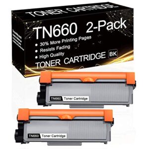 2 pack tn-660 black tn660 compatible toner cartridge replacement for brother hl-l2340dw hl-l2360dw hl-l2380dw mfc-l2705dw mfc-l2707dw mfc-l2720dw mfc-l2740dw dcp-l2520dw printers.