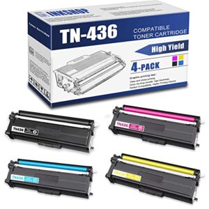 tn436 compatible tn-436bk tn-436c tn-436y tn-436m super high yield toner cartridge replacement for brother tn-436 hl-l8260cdw hl-l8360cdw dcp-l8410cdw mfc-l8610cdw toner.(1bk+1c+1y+1m)