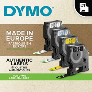 DYMO D1 High-Performance Flexible Nylon Labels | Authentic | 12mm x 5.5m Roll | Black Print on White | Self-Adhesive Labels for LabelManager Label Makers