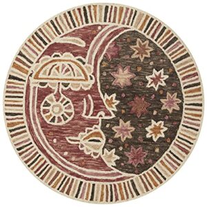 loloi justina blakeney x ayo collection ayo-01 rose/multi contemporary 5′-0″ x 5′-0″ round area rug