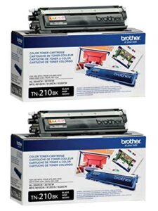 brother genuine tn210bk 2-pack standard yield black toner cartridge with approximately 2,200 page yield/cartridge