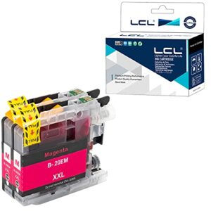 lcl compatible ink cartridge replacement for brother lc20e lc20em xxl mfc-j5920dw mfc-j985dw mfc-j775dw (2-pack magenta)