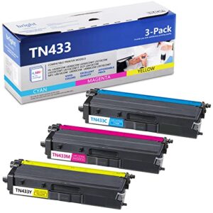 tn433m tn433y tn433c – tn 433 tn433 high yield toner cartridges compatible replacement for brother tn-433 hl-l8260cdw dcp-l8410cdw mfc-l8610cdw printer, tn4333pk 1c/1m/1y