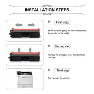 TN433M TN433Y TN433C - TN 433 TN433 High Yield Toner Cartridges Compatible Replacement for Brother TN-433 HL-L8260CDW DCP-L8410CDW MFC-L8610CDW Printer, TN4333pk 1C/1M/1Y